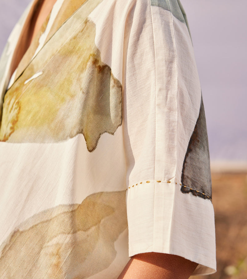 Verdure co ord set cotton by Khara Kapas in white for women in Singapore