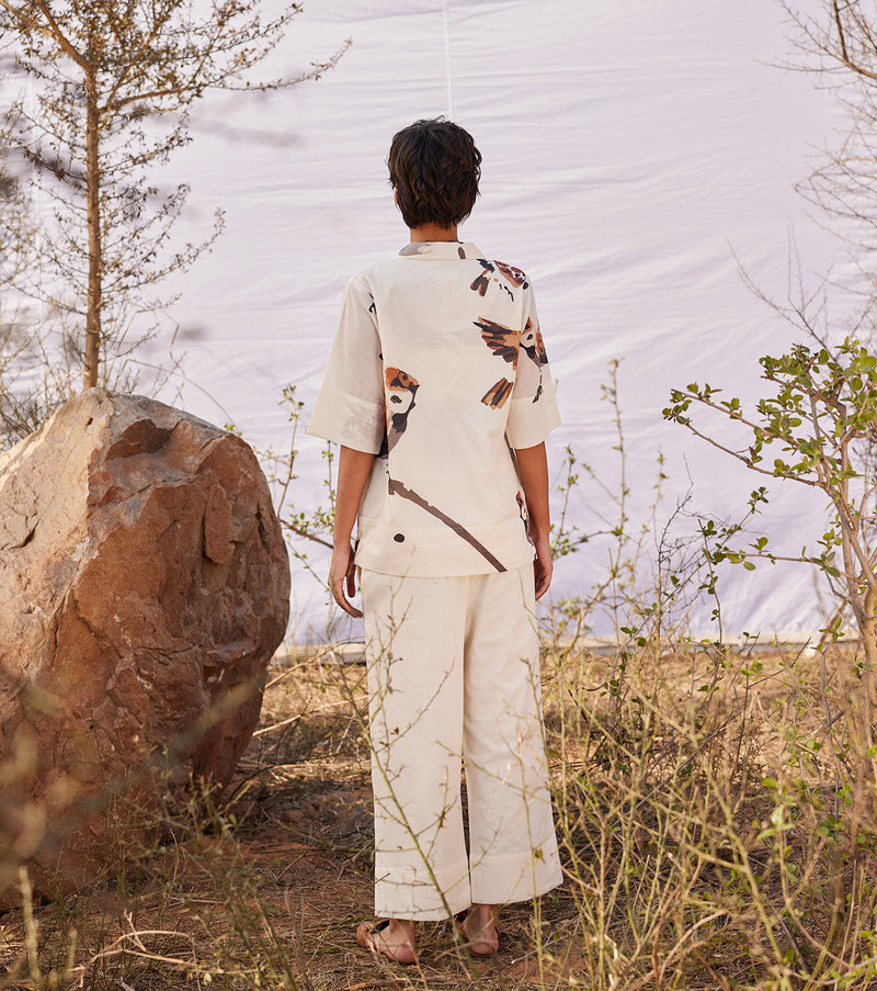 Chidiya co ord set cotton by Khara Kapas in white for women in Singapore