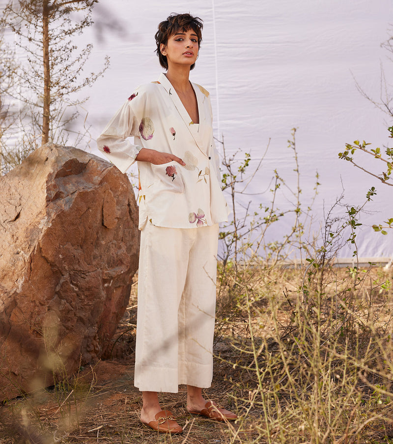 Ruyi co ord set cotton by Khara Kapas in white for women in Singapore