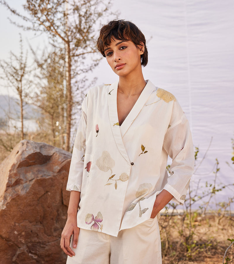 Ruyi co ord set cotton by Khara Kapas in white for women in Singapore
