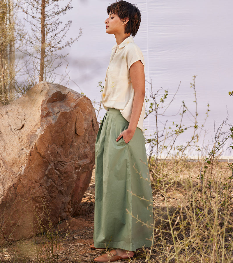 Swiss shirt by Khara Kapas in white for women in Singapore