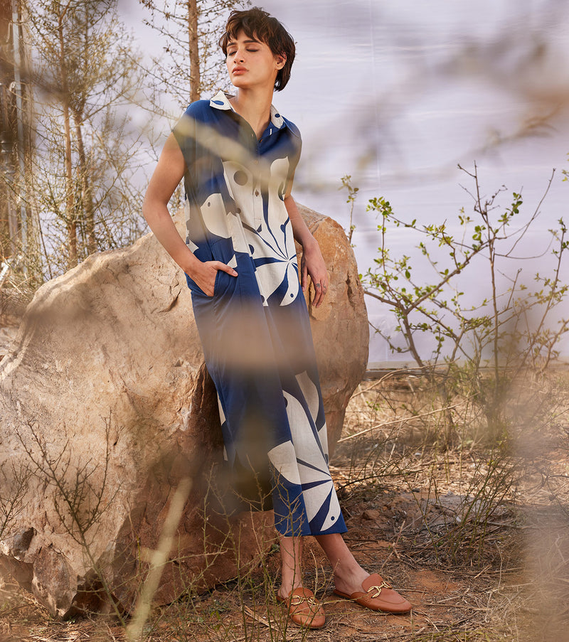 Azalea cotton by Khara Kapas in blue for women in Singapore
