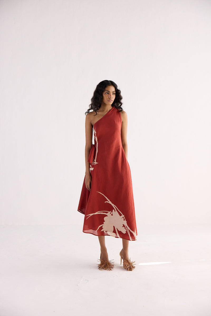 DESERT ROSE DRESS cotton by Khara Kapas in red for women in Singapore