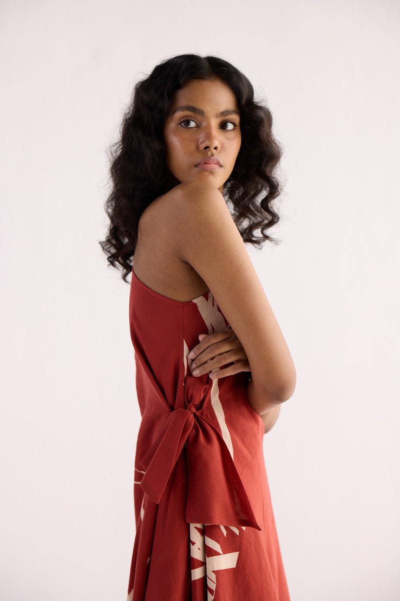DESERT ROSE DRESS cotton by Khara Kapas in red for women in Singapore