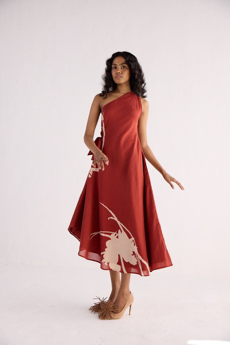 DESERT ROSE DRESS cotton by Khara Kapas in red for women in Singapore