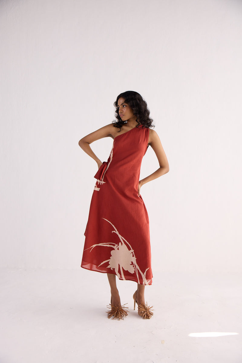 DESERT ROSE DRESS cotton by Khara Kapas in red for women in Singapore