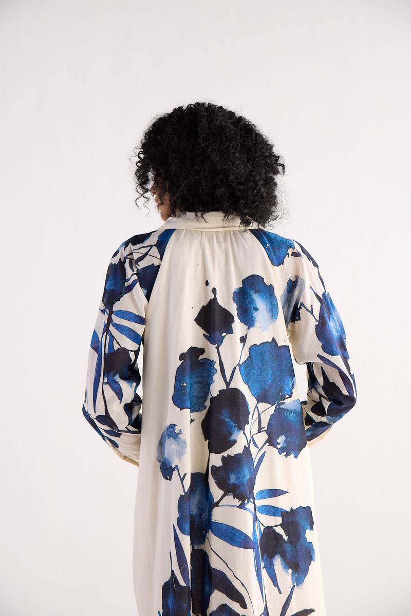 BLUE ORCHID SHIRT DRESS cotton by Khara Kapas for women in Singapore