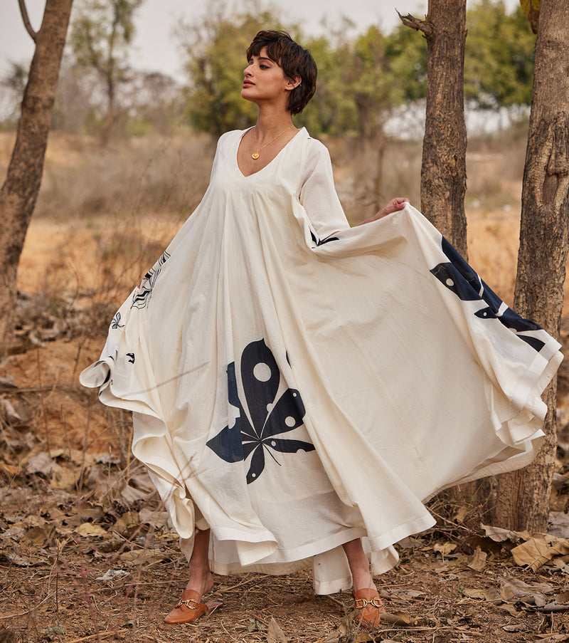 Whispering clouds cotton by Khara Kapas in white for women in Singapore