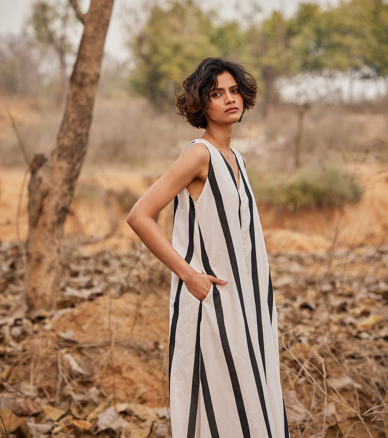 Patio Jumpsuit cotton by Khara Kapas in white for women in Singapore