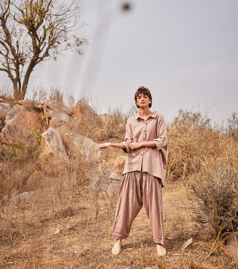 Dune Salwar pants by Khara Kapas in brown for women in Singapore