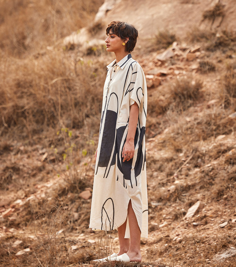 Agave Kaftan cotton by Khara Kapas in white for women in Singapore