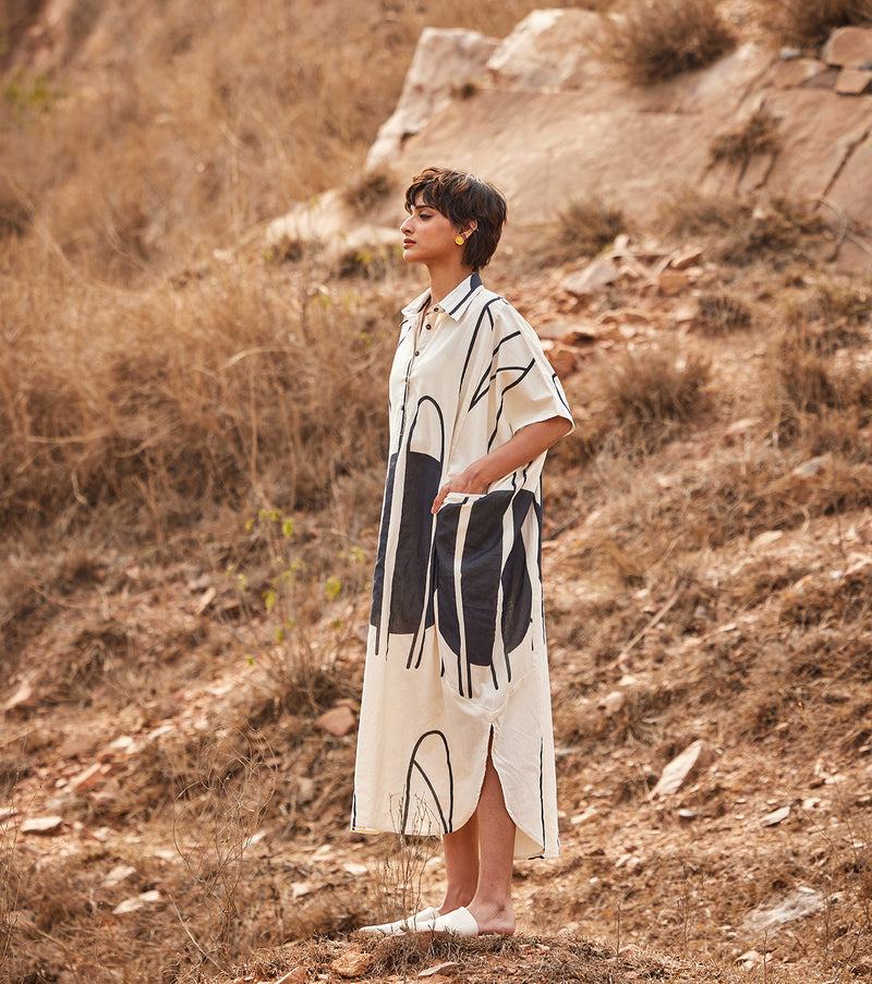 Agave Kaftan cotton by Khara Kapas in white for women in Singapore