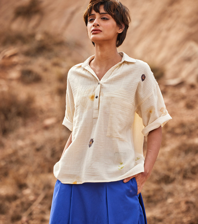 Tez Neela skirt by Khara Kapas in blue for women in Singapore