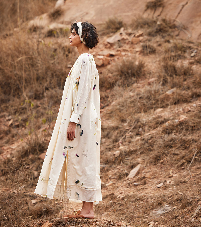 Gul Dress cotton by Khara Kapas in white for women in Singapore