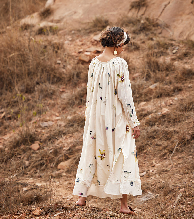 Gul Dress cotton by Khara Kapas in white for women in Singapore