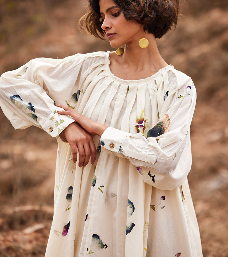 Gul Dress cotton by Khara Kapas in white for women in Singapore