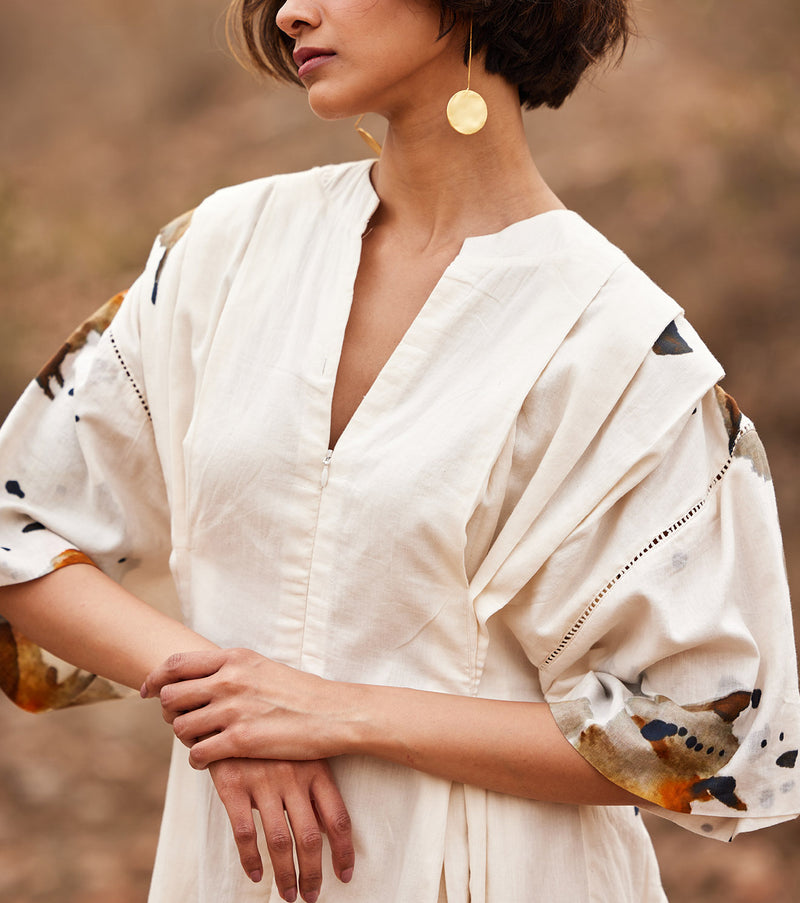 Bahariya Dress cotton by Khara Kapas in white for women in Singapore