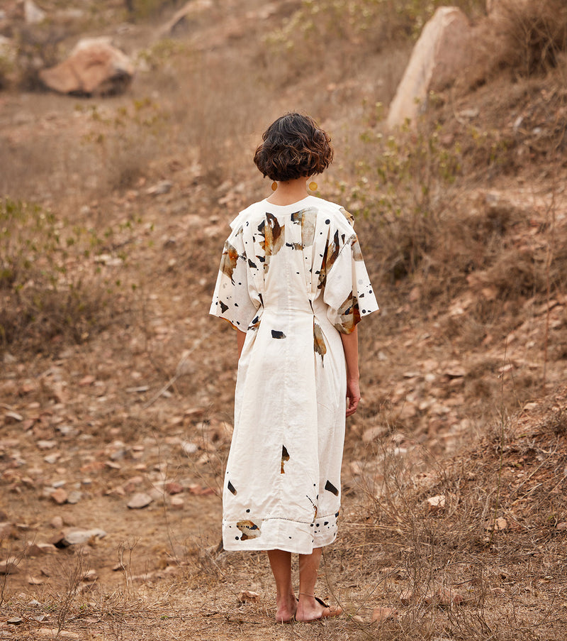 Bahariya Dress cotton by Khara Kapas in white for women in Singapore