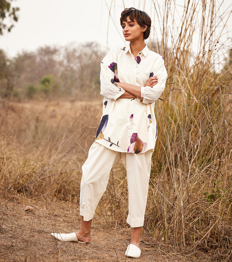 Cascade fling co ord set cotton by Khara Kapas in white for women in Singapore