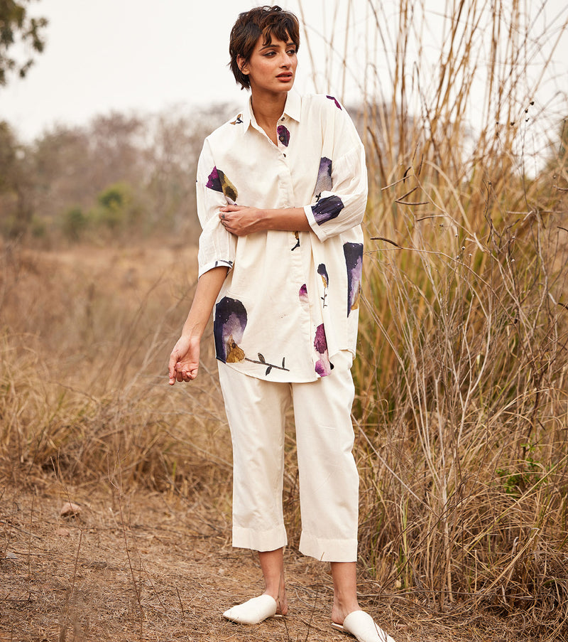 Cascade fling co ord set cotton by Khara Kapas in white for women in Singapore