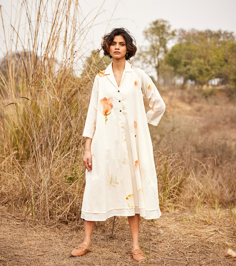 French Hydrangea cotton by Khara Kapas in white for women in Singapore