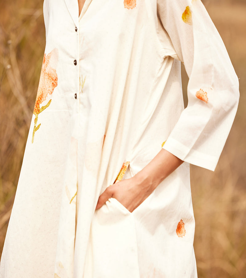 French Hydrangea cotton by Khara Kapas in white for women in Singapore