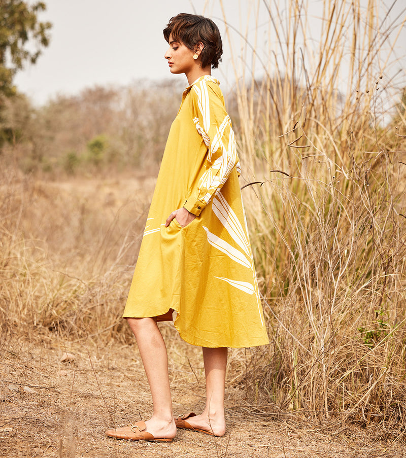 Goldenrod cotton by Khara Kapas in yellow for women in Singapore