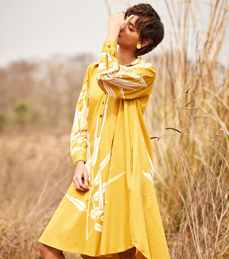 Goldenrod cotton by Khara Kapas in yellow for women in Singapore