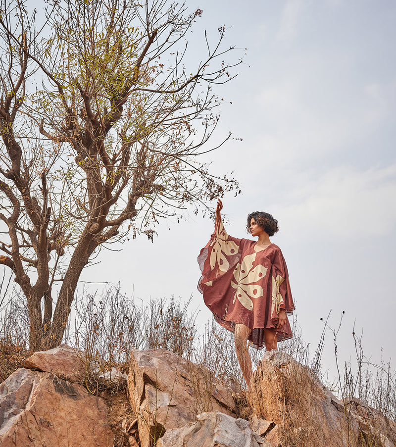 Groove Dress by Khara Kapas in brown for women in Singapore