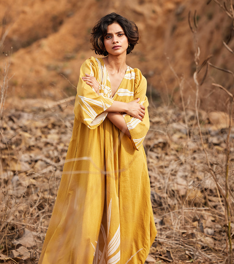 Sahara Dress cotton by Khara Kapas in yellow for women in Singapore