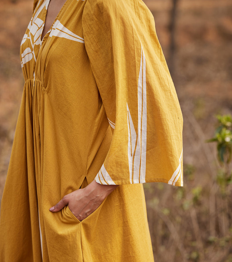 Sahara Dress cotton by Khara Kapas in yellow for women in Singapore