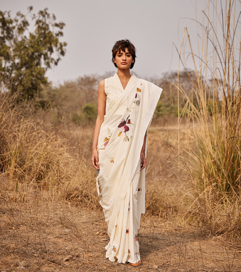 Jui Blouse by Khara Kapas in white for women in Singapore