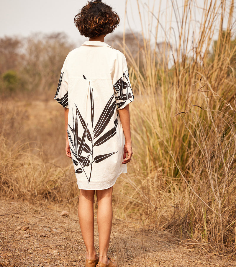 Eclat shirt dress cotton by Khara Kapas in white for women in Singapore