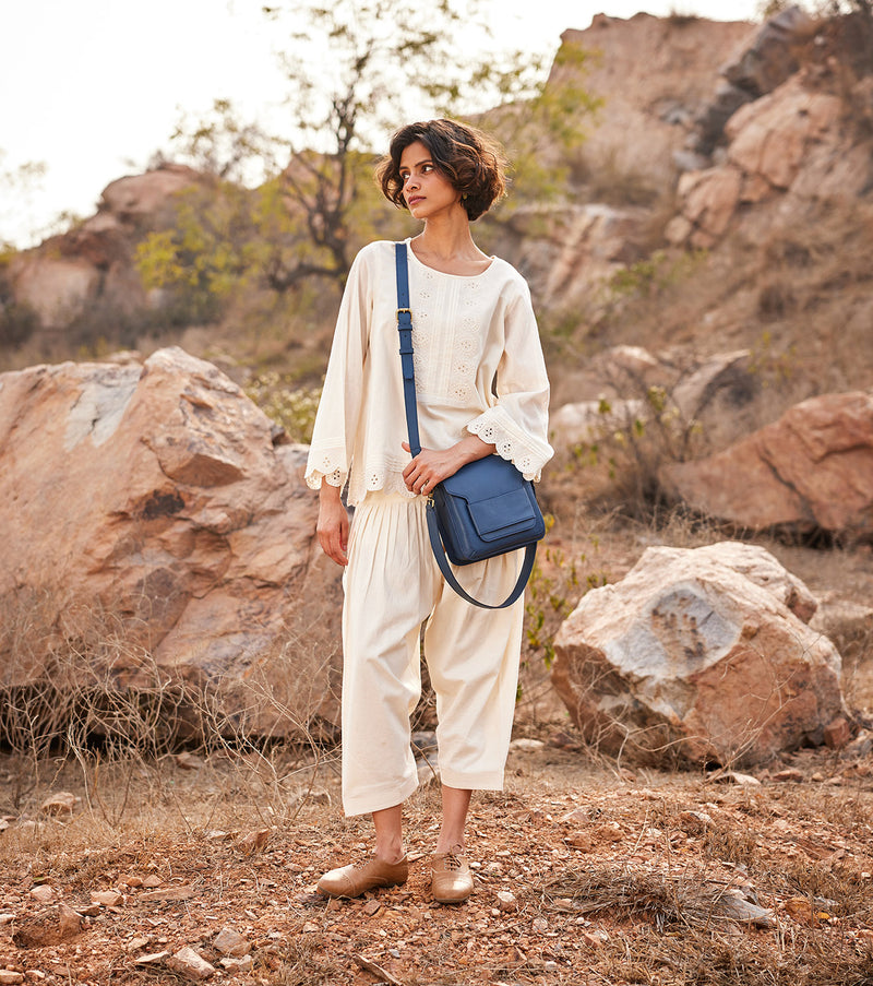 Shuchi co ord set cotton by Khara Kapas in white for women in Singapore