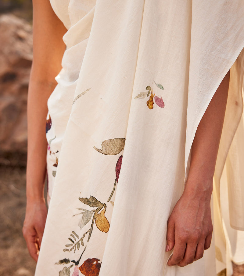 Ketaki Saree cotton by Khara Kapas in white for women in Singapore