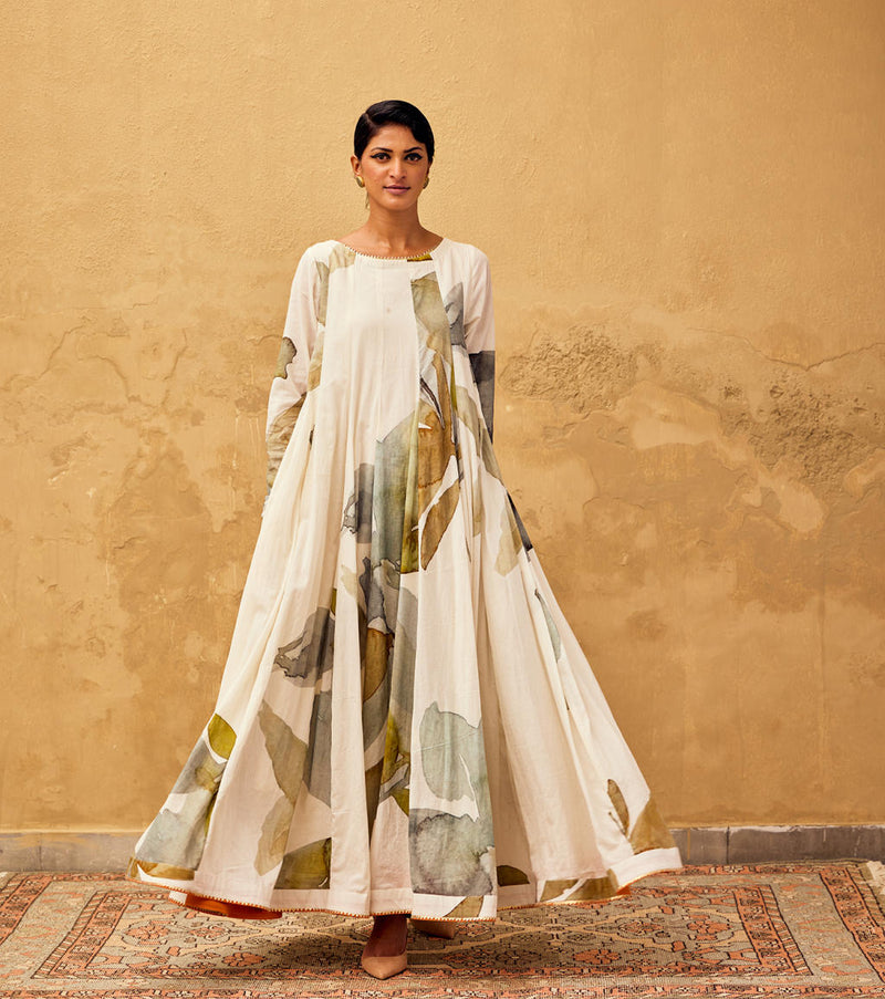 Roshan Dress cotton by Khara Kapas in white for women in Singapore