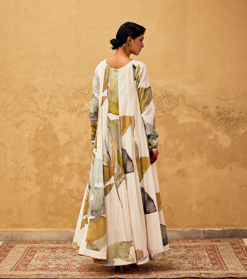 Roshan Dress cotton by Khara Kapas in white for women in Singapore