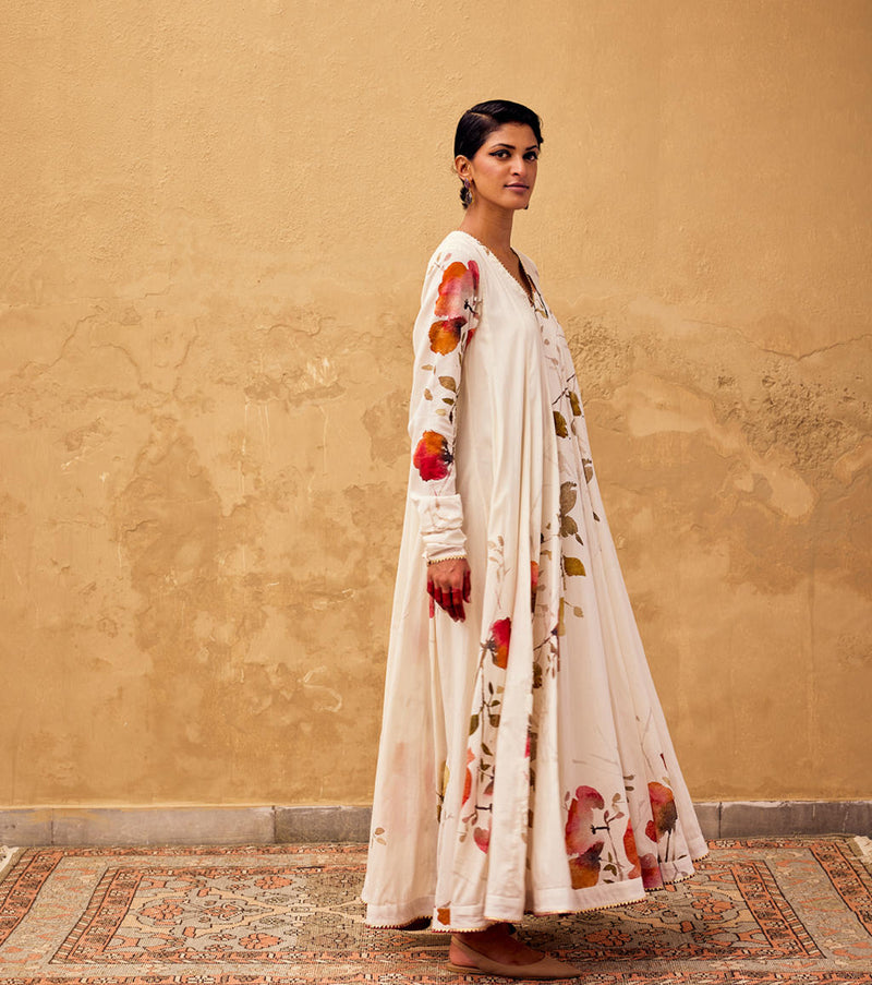 Feroza Dress cotton by Khara Kapas in white for women in Singapore