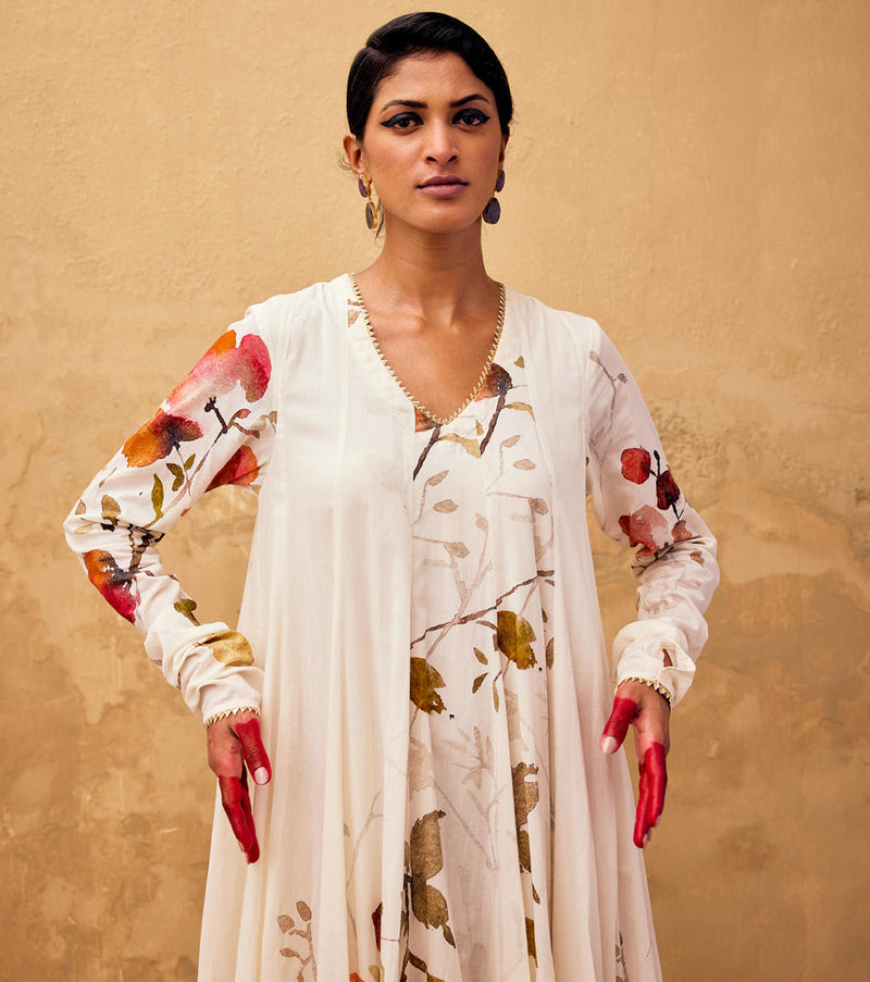 Feroza Dress cotton by Khara Kapas in white for women in Singapore