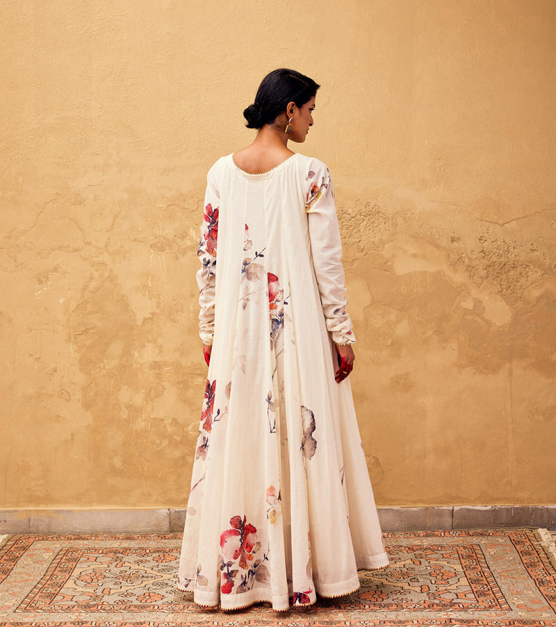 Gulbahar Dress cotton by Khara Kapas in white for women in Singapore