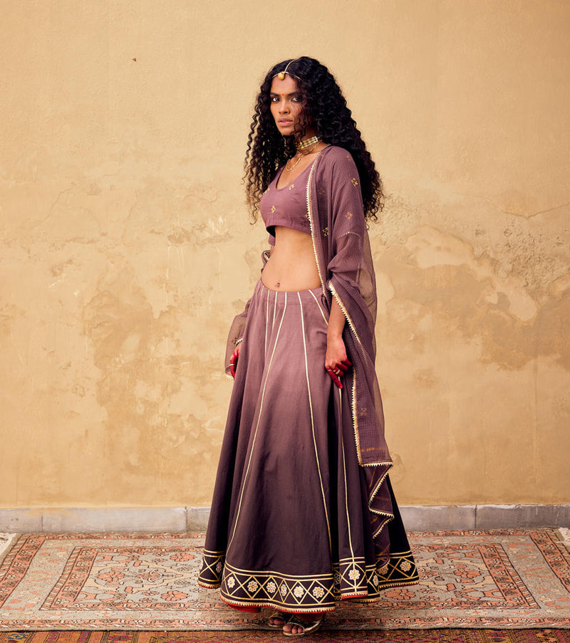 Saanjh Kota Doriya Dupatta cotton by Khara Kapas for women in Singapore