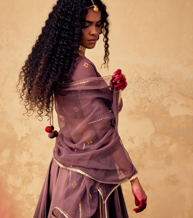 Saanjh Kota Doriya Dupatta cotton by Khara Kapas for women in Singapore