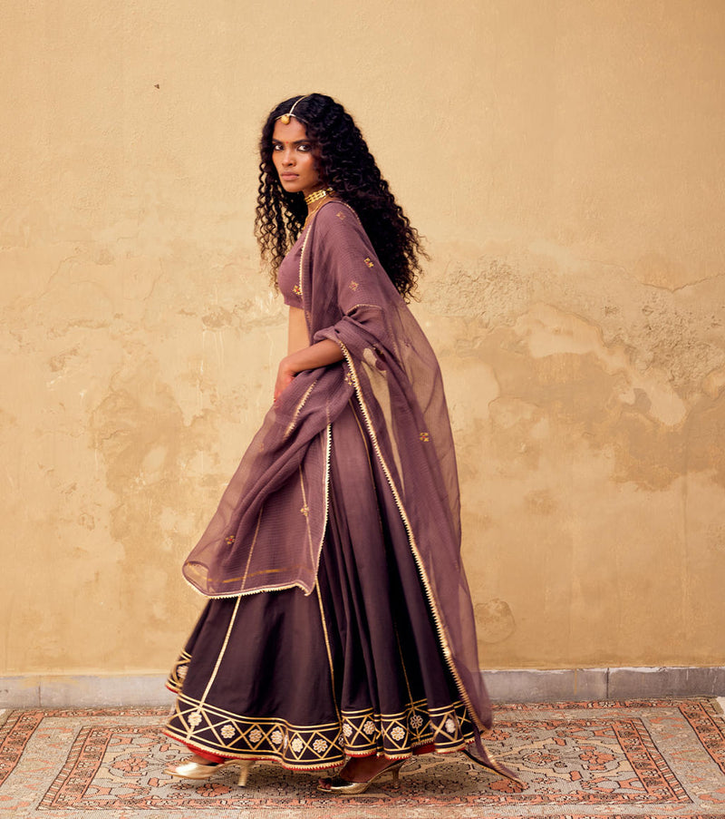 Saanjh Kota Doriya Dupatta cotton by Khara Kapas for women in Singapore