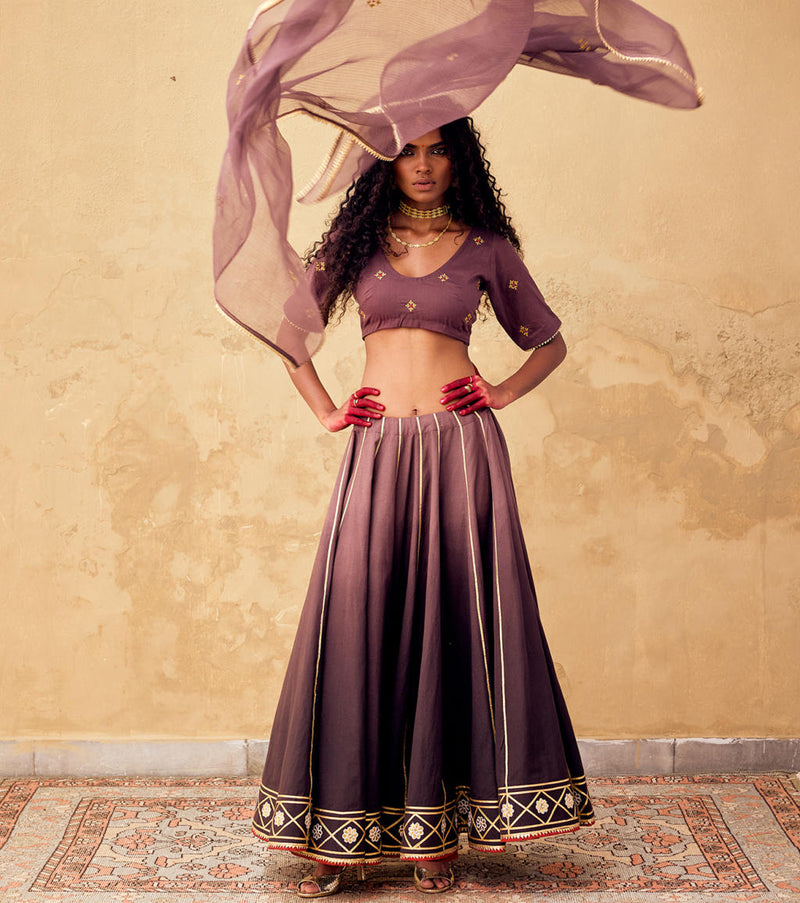 Saanjh Kota Doriya Dupatta cotton by Khara Kapas for women in Singapore