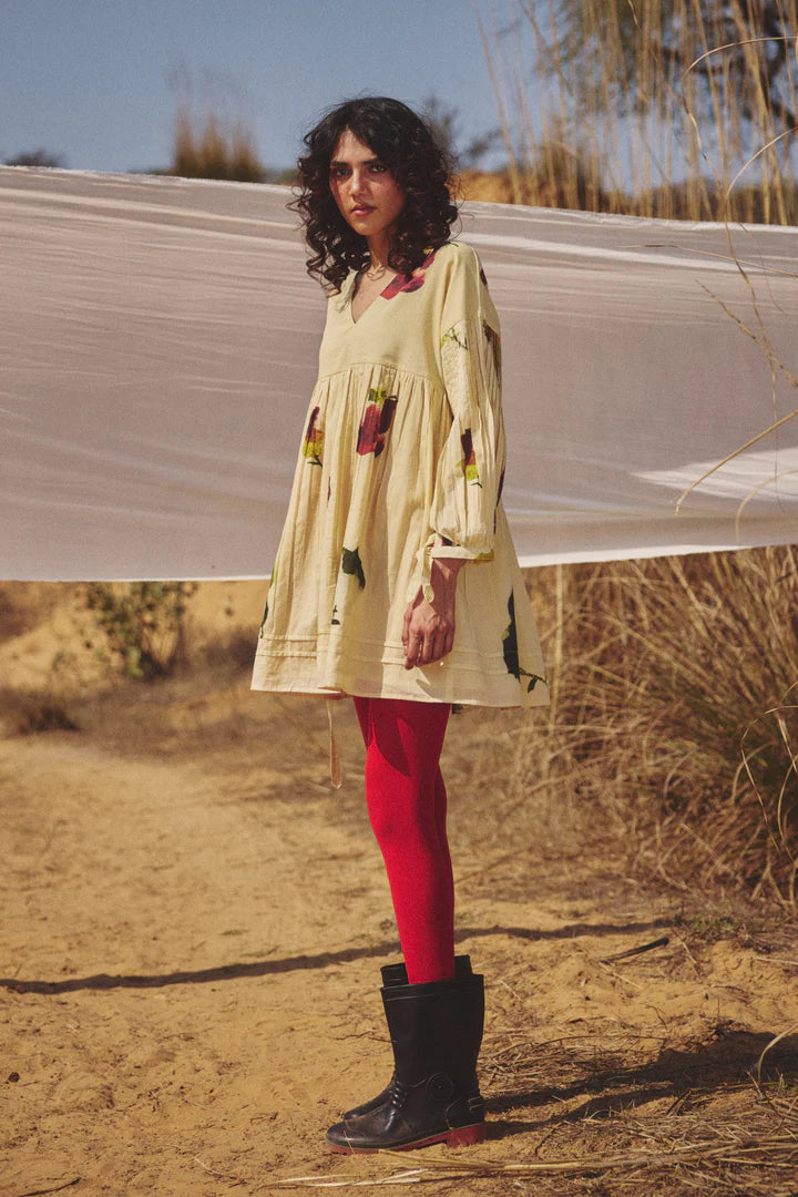 Buttercup Dress by Khara Kapas in yellow for women in Singapore