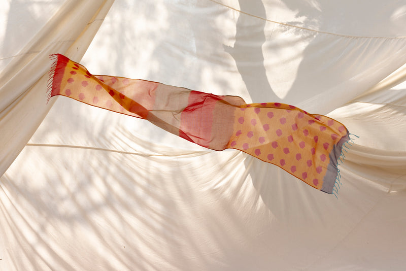 ANG STOLE 100% cotton by Translate - Handwoven Ikat in multi color for women in Singapore