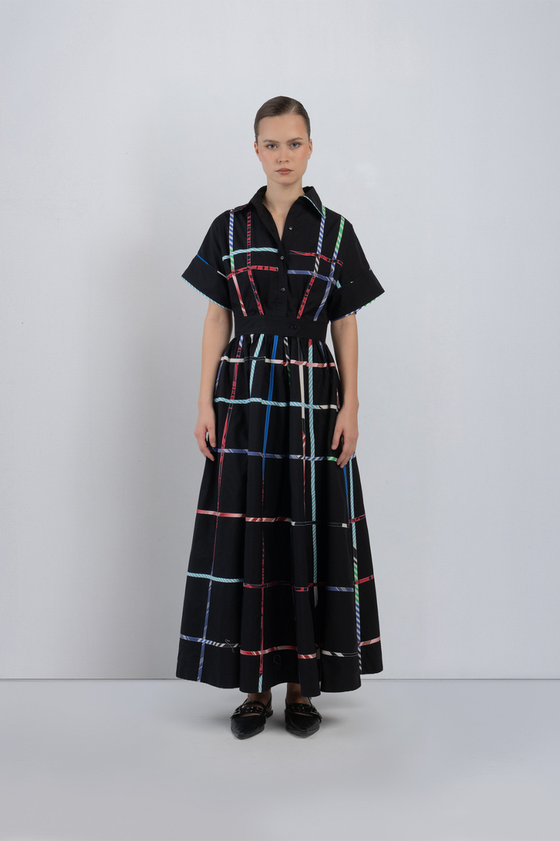 KLETKA DRESS - Black + Multicolour dress by Leh Studios in multicolour for women in Singapore
