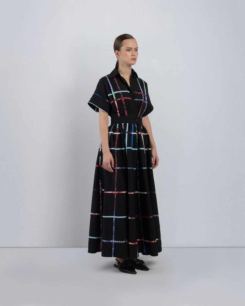 KLETKA DRESS - Black + Multicolour dress by Leh Studios in multicolour for women in Singapore