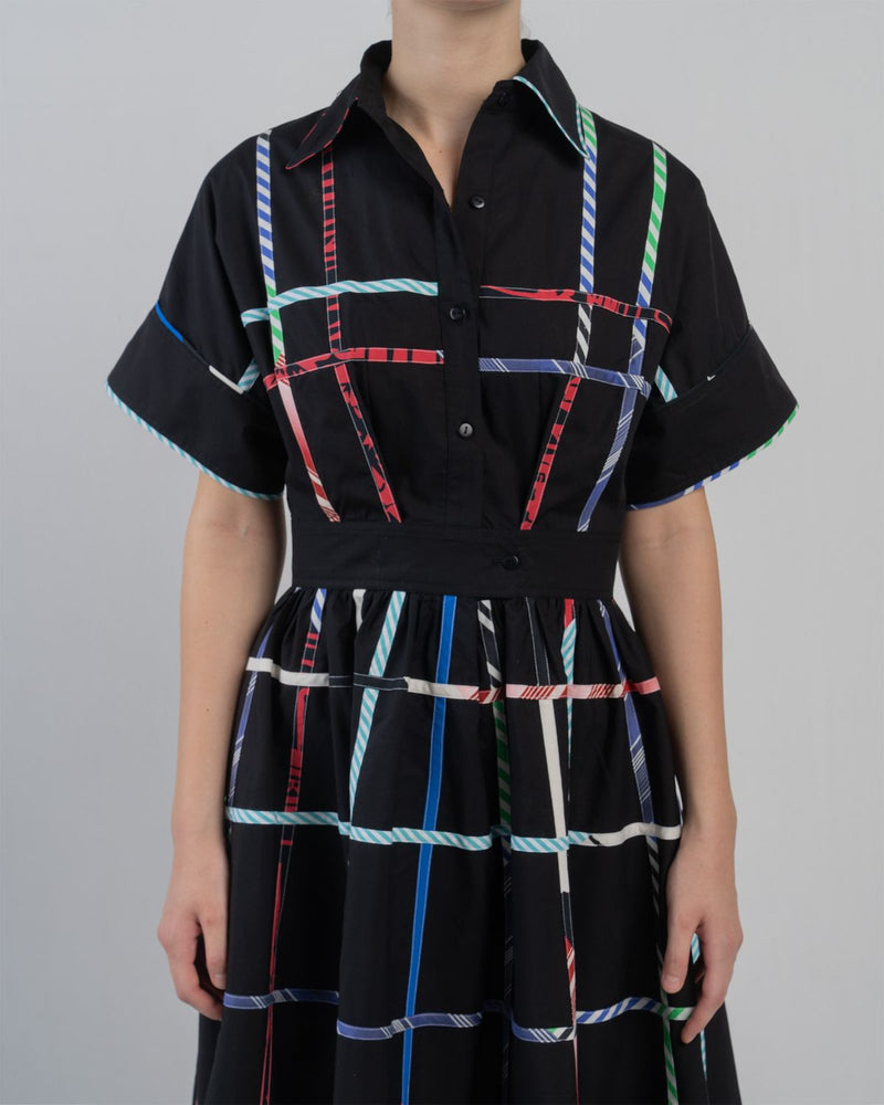 KLETKA DRESS - Black + Multicolour dress by Leh Studios in multicolour for women in Singapore