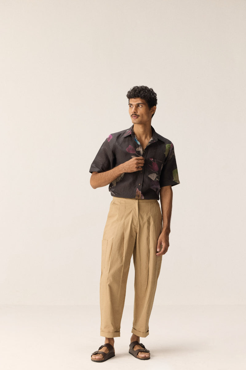 Dust Route Trousers oxford by Khara Kapas Men in beige for men in Singapore